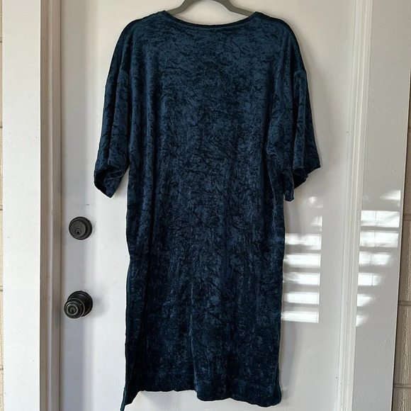 Free People We the Free Crushed Velvet Luxe Tunic Top Jewel Blue Small - Picture 8 of 8